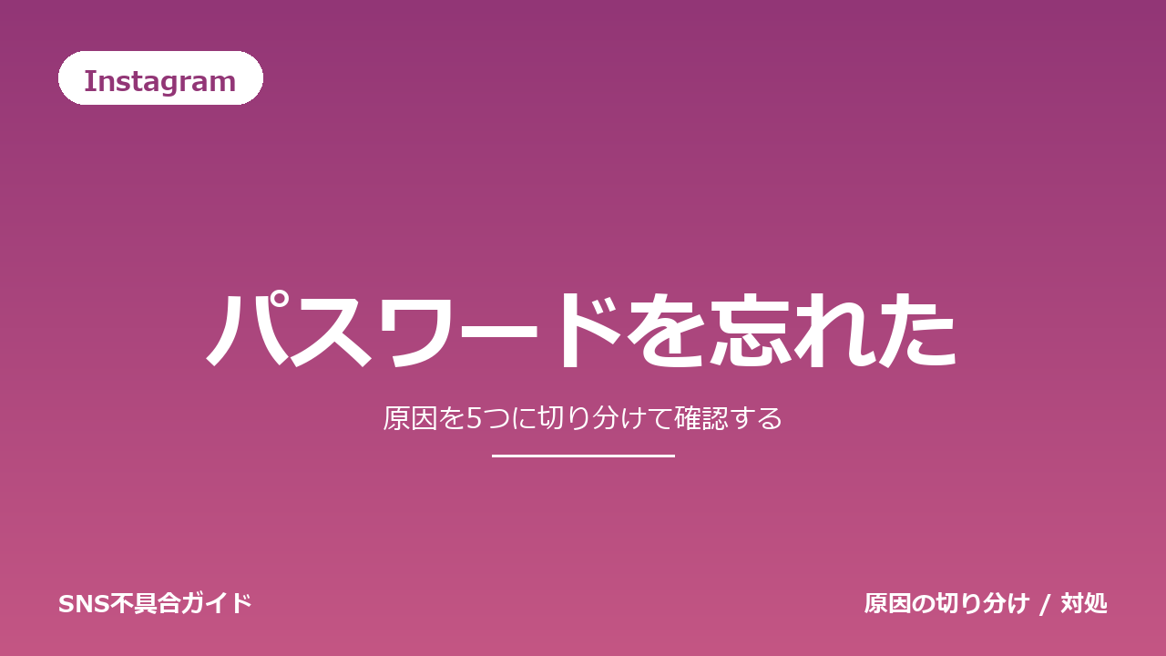 Instagramでパスワードを忘れたときの対処法
