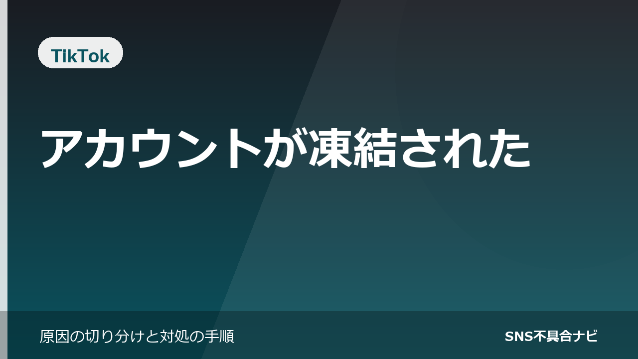 TikTokのアカウントが凍結されたときの対処法