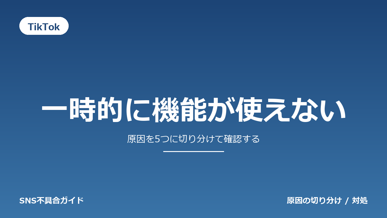 TikTokで一時的に機能が使えないときの対処法