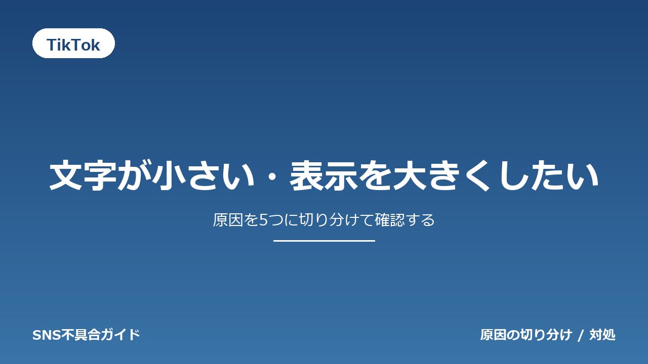 TikTokで文字が小さい・表示を大きくしたいときの対処法