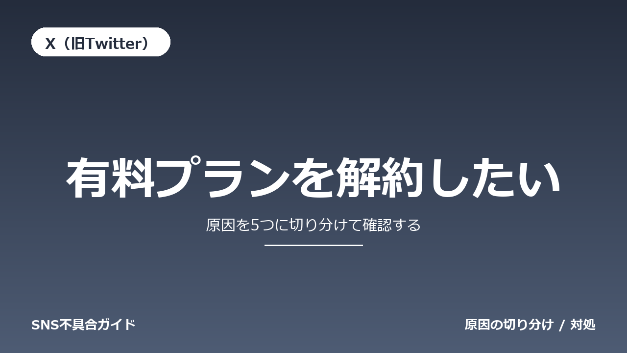 X（旧Twitter）で有料プランを解約したいときの対処法