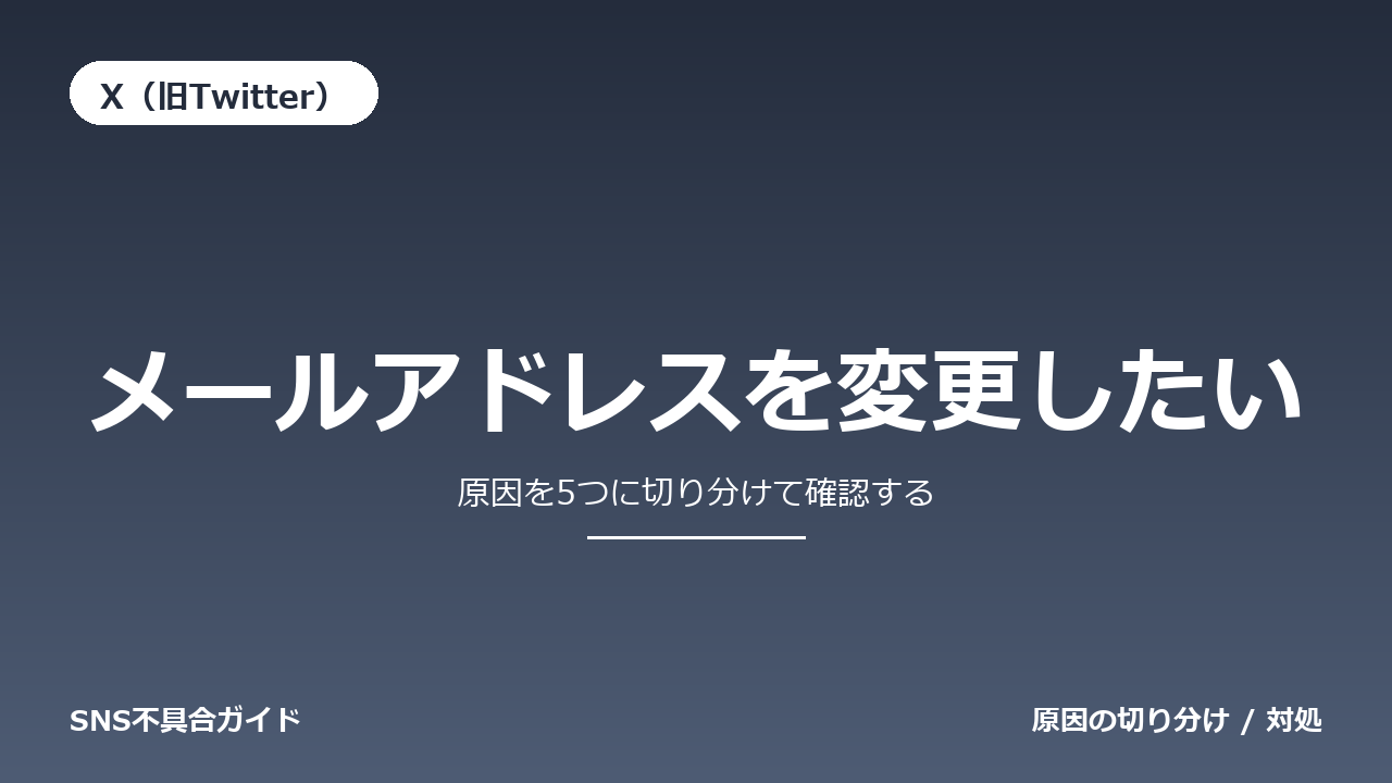 X（旧Twitter）でメールアドレスを変更したいときの対処法