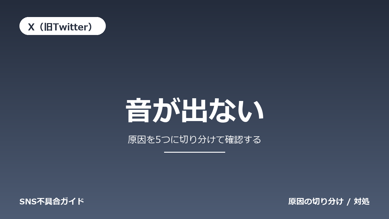 X（旧Twitter）で音が出ないときの対処法