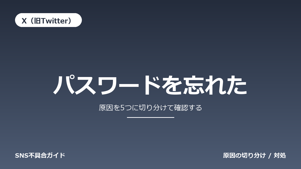 X（旧Twitter）でパスワードを忘れたときの対処法