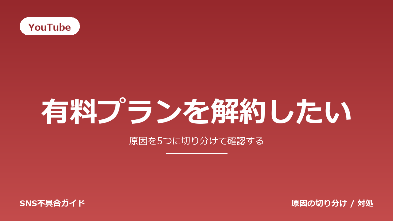 YouTubeで有料プランを解約したいときの対処法