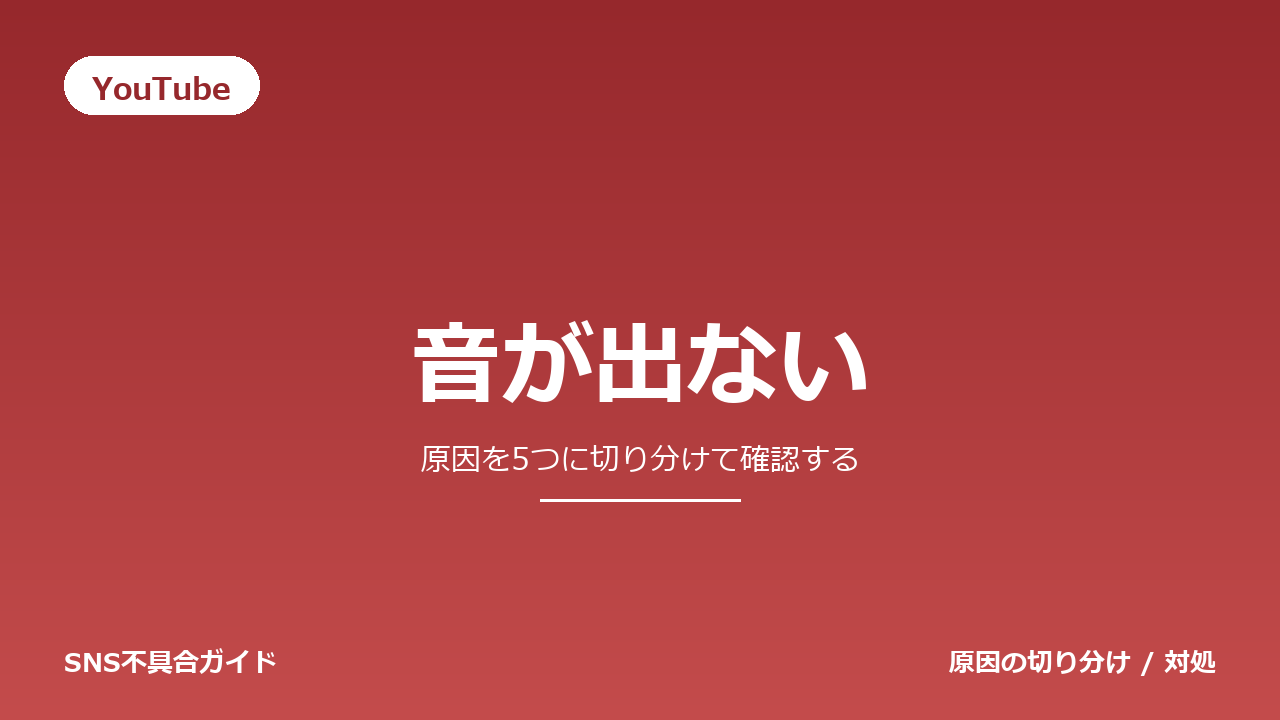 YouTubeで音が出ないときの対処法